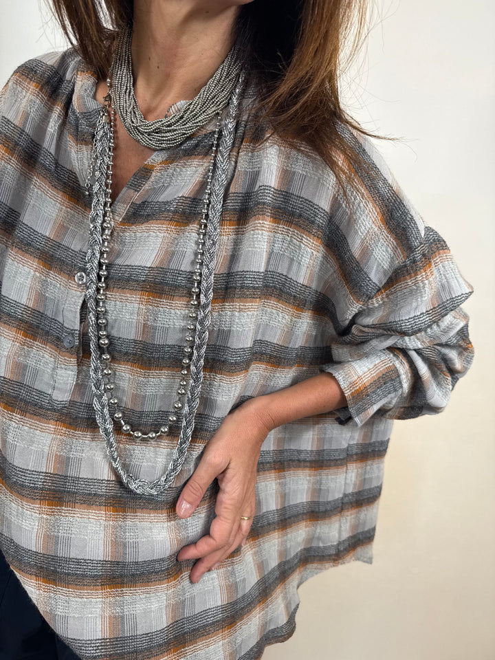 Blouse Oxford Gris clair Melle D 