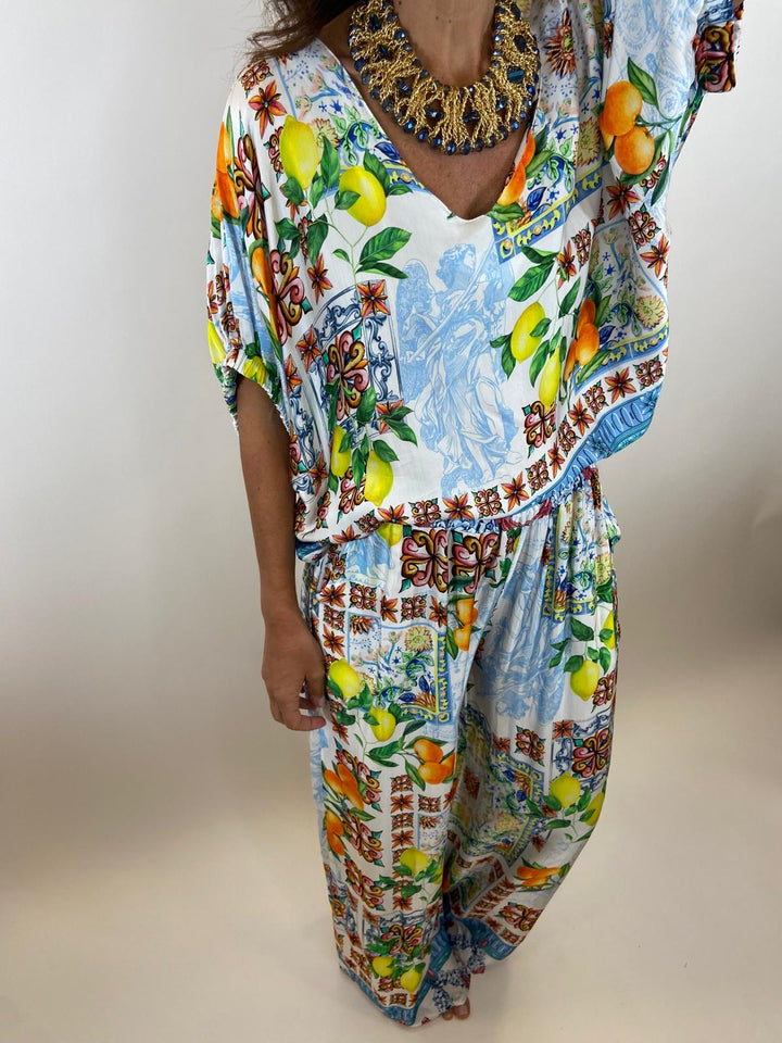 Blouse et pantalon Limonade ciel 