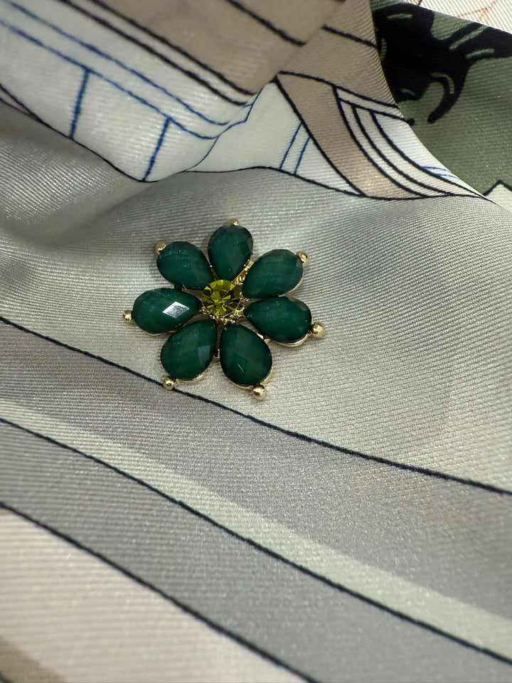 Broche Floa Melle D Vert