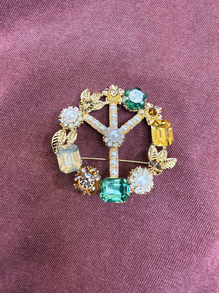 Broche Paix Dore
