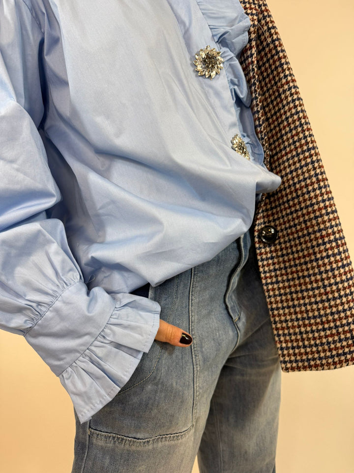 Chemise Mathilda Melle D bleue poignet