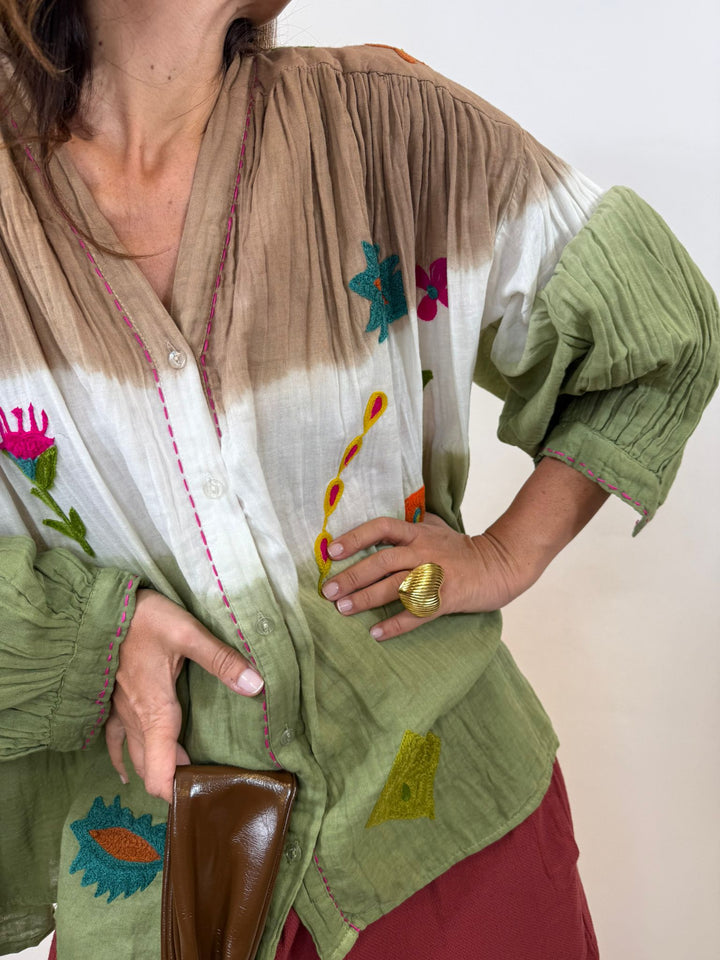Chemise Pachita Melle D Kaki Clair 1