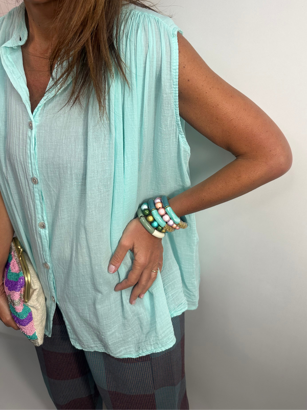 Chemise Valette  turquoise : Allure Décontractée et Confort Absolu