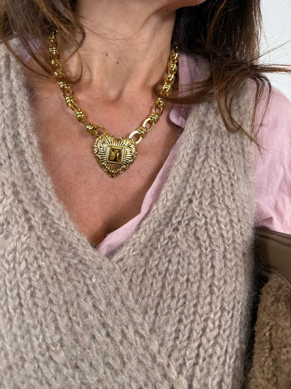 Collier Corazon Melle D Marron