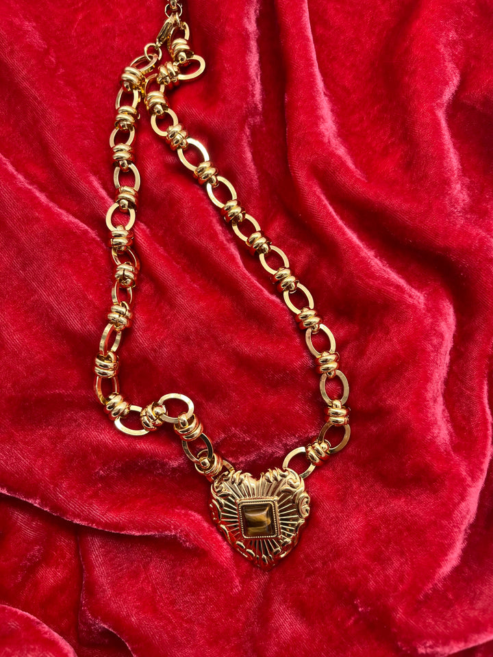 Collier Corazon Melle D Marron 1