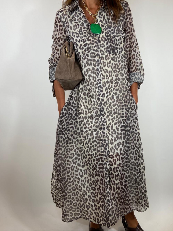Robe-Chemise Zuri Imprimé Léopard - Légèreté et Style Sauvage