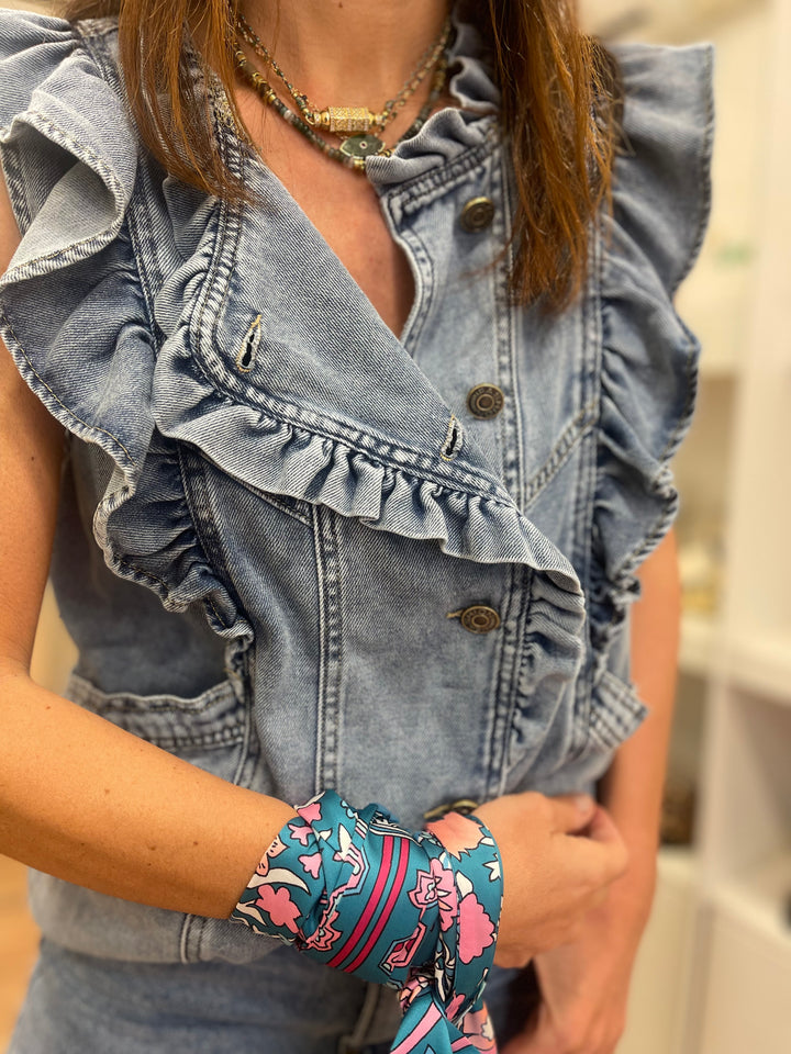 Foulard Aaron Bleu Acier 1