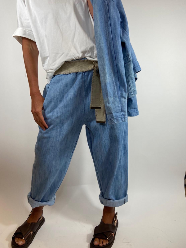 Pantalon Créa  bleu delave 
