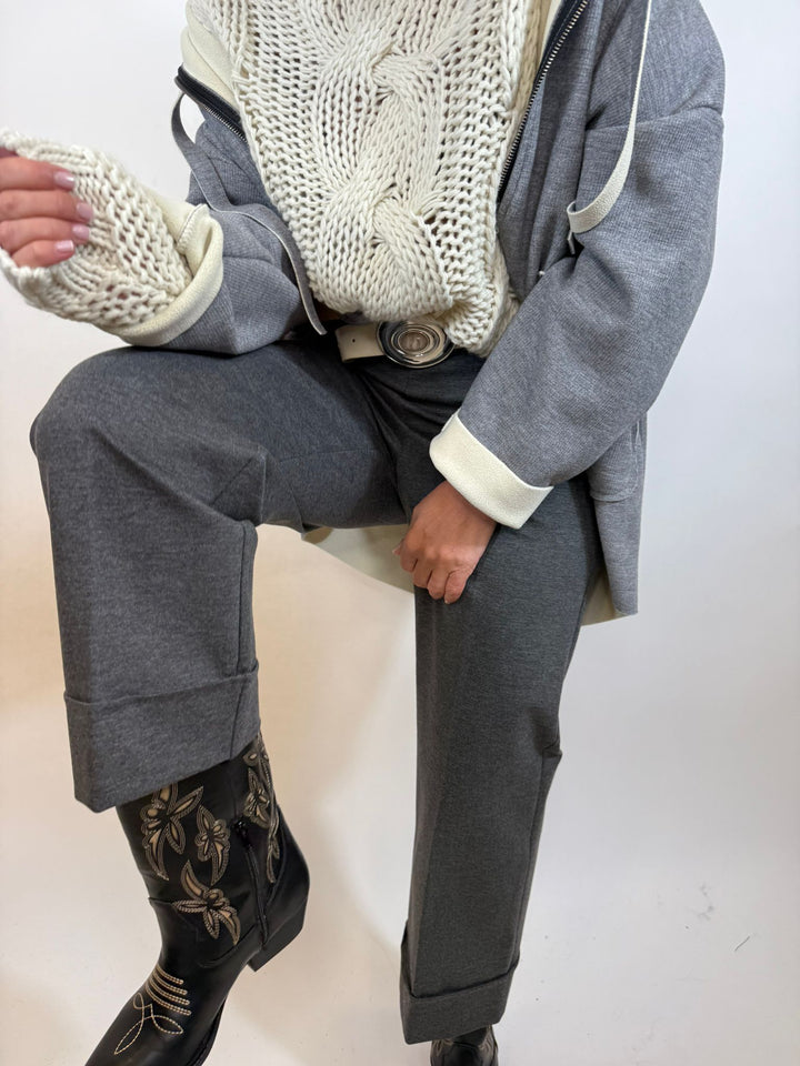 Pantalon Flaire Melle D gris 2