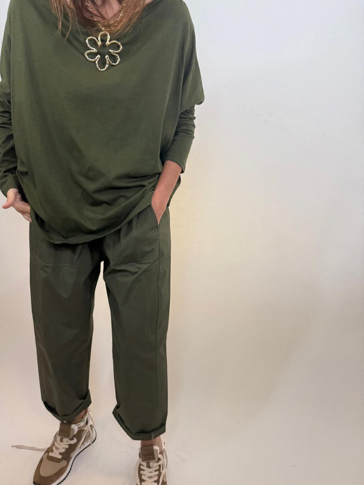 Pantalon Laminato Melle D Kaki