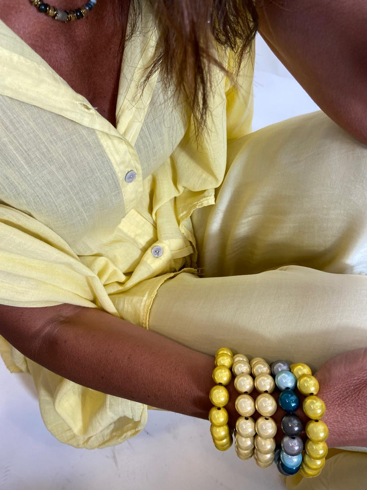 Pantalon Lazzo Fluide et Soyeux jaune  