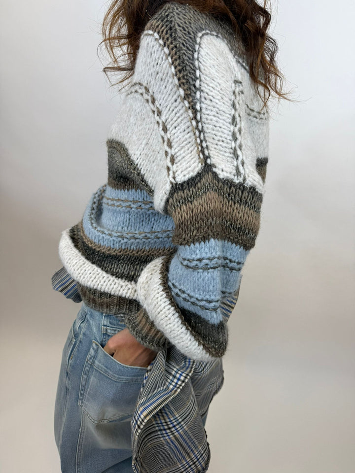 Pull Herom Melle D bleu manche