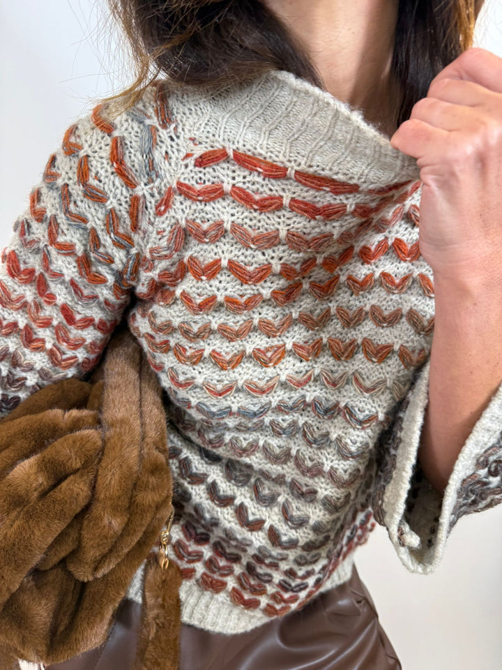 Pull Jerey Melle D gris col