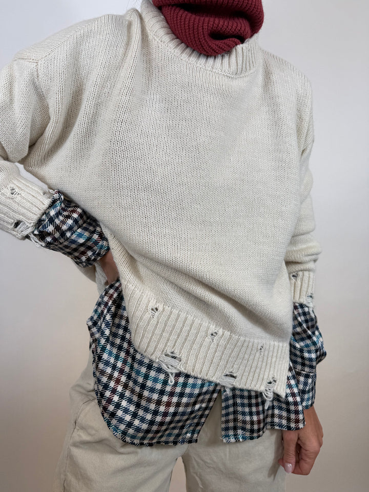 Pull Lavalo Melle D écru face