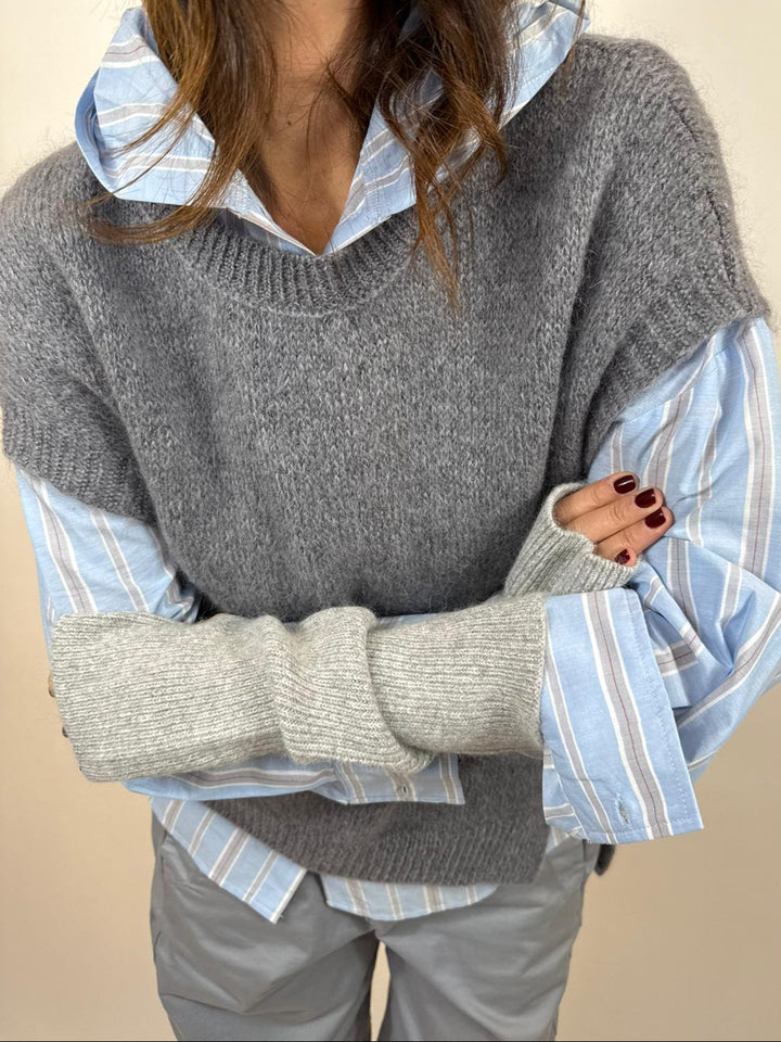 Pull Mario Melle D gris 3