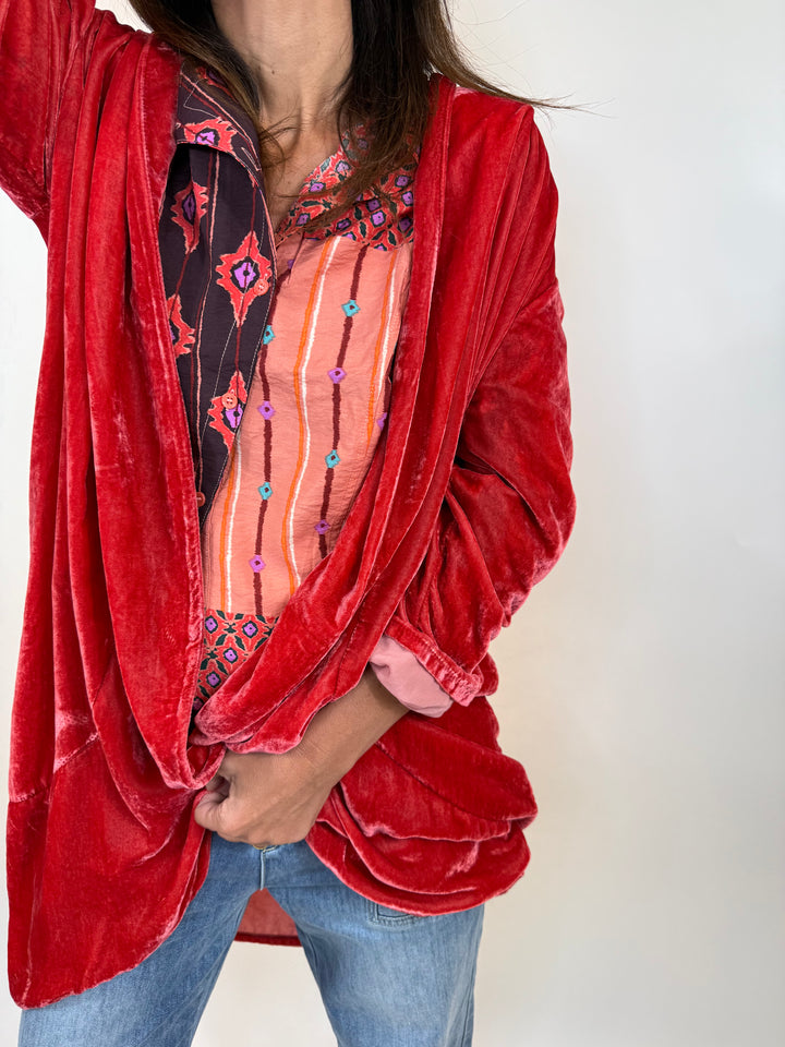 Veste Lina Melle D rouge corail 