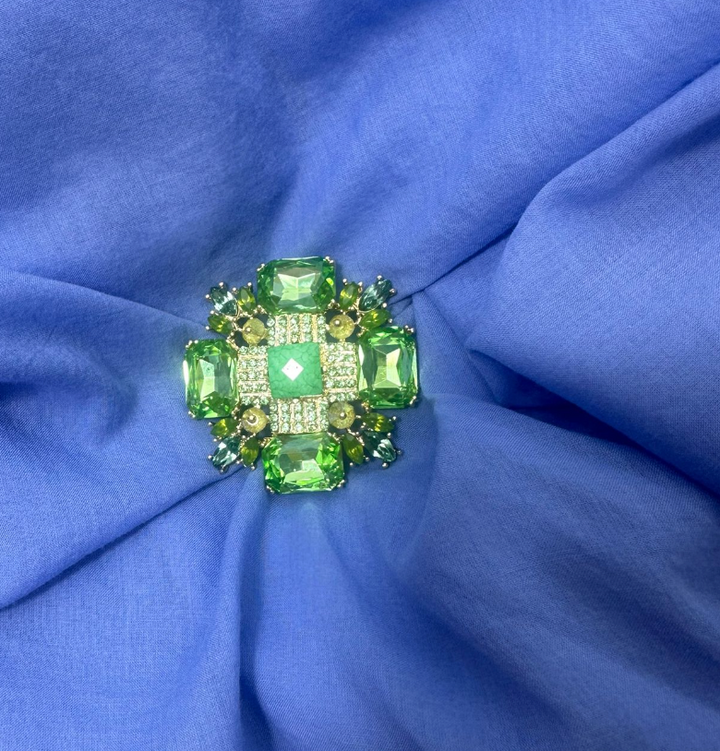 broche ambre verte grande