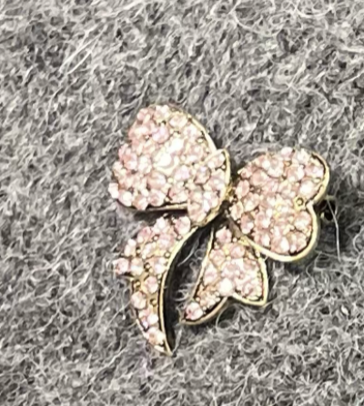 broche bow rose 