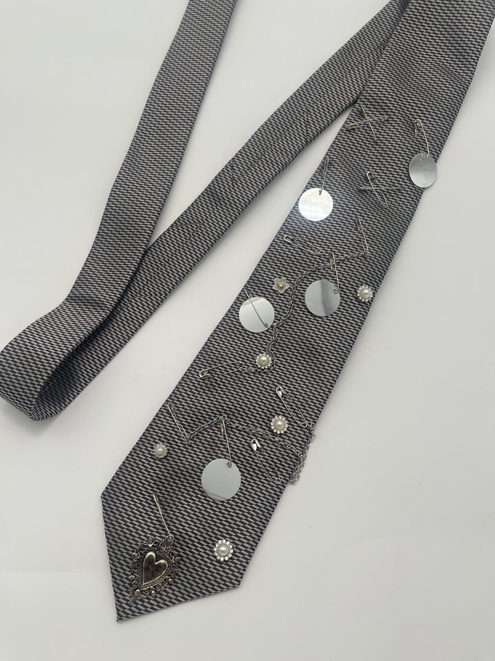 cravate Stiapi Melle D gris 