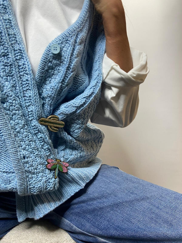 gilet blanco bleu