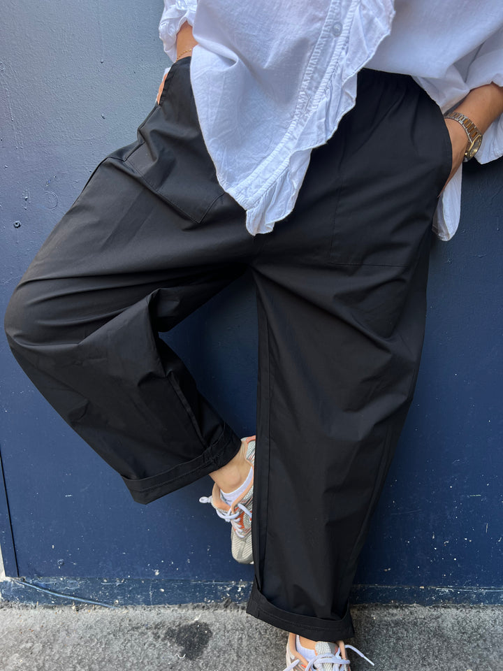 pantalon laminato noir